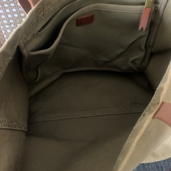 The canvas large Transport tote by Madewell Tote olive green with leather straps - Picture 6 of 9